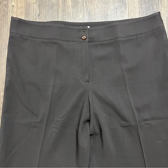 Armani Collezioni Vintage Wide Straight Leg Charcol Dress Pants Trousers 14 - Picture 3 of 9